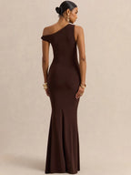 Palladia One-Shoulder Metal-Ring Mermaid Gown