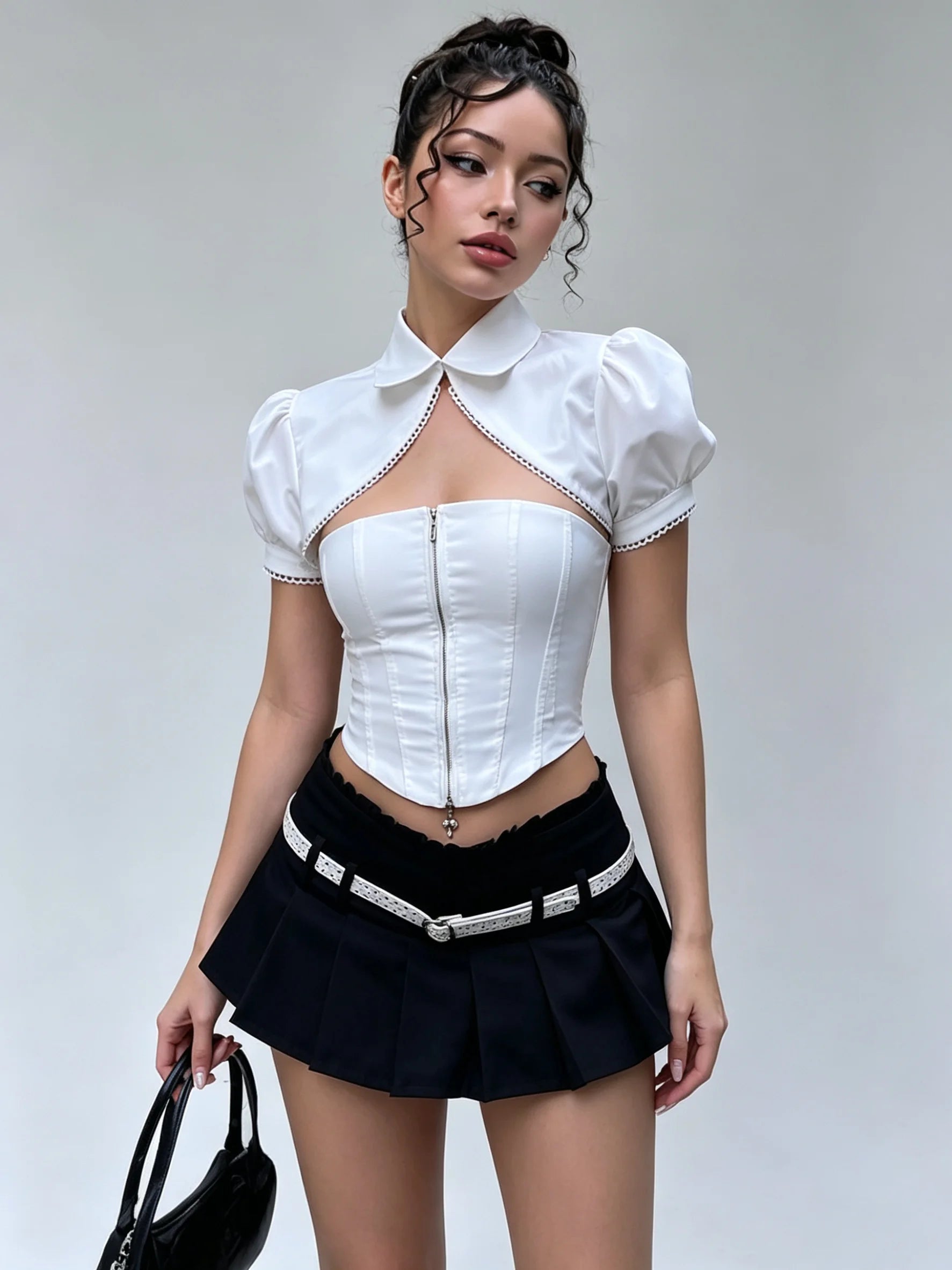 Elowen Peter Pan Collar Corset Top