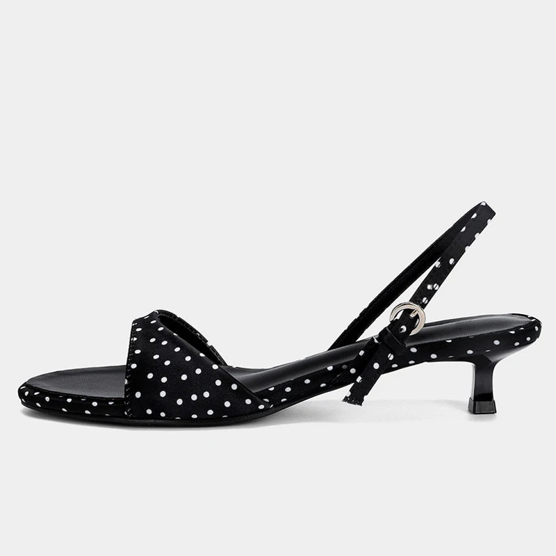 Camille Satin Kitten-Heel Sandal