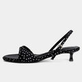 Camille Satin Kitten-Heel Sandal