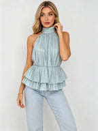 Beatrice Halter Ruffle Tank