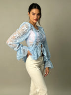 Celestine Sheer Peplum Blouse
