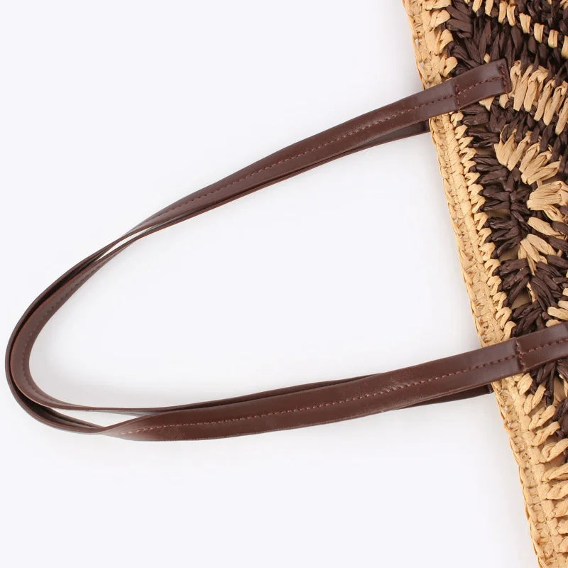 Fallon Striped Woven Beach Tote