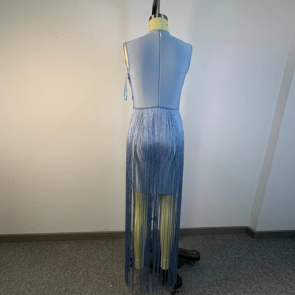 Raine Tassel Sleeveless Long Dress