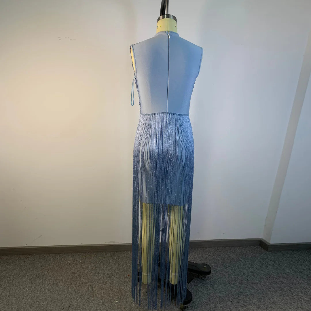 Raine Tassel Sleeveless Long Dress