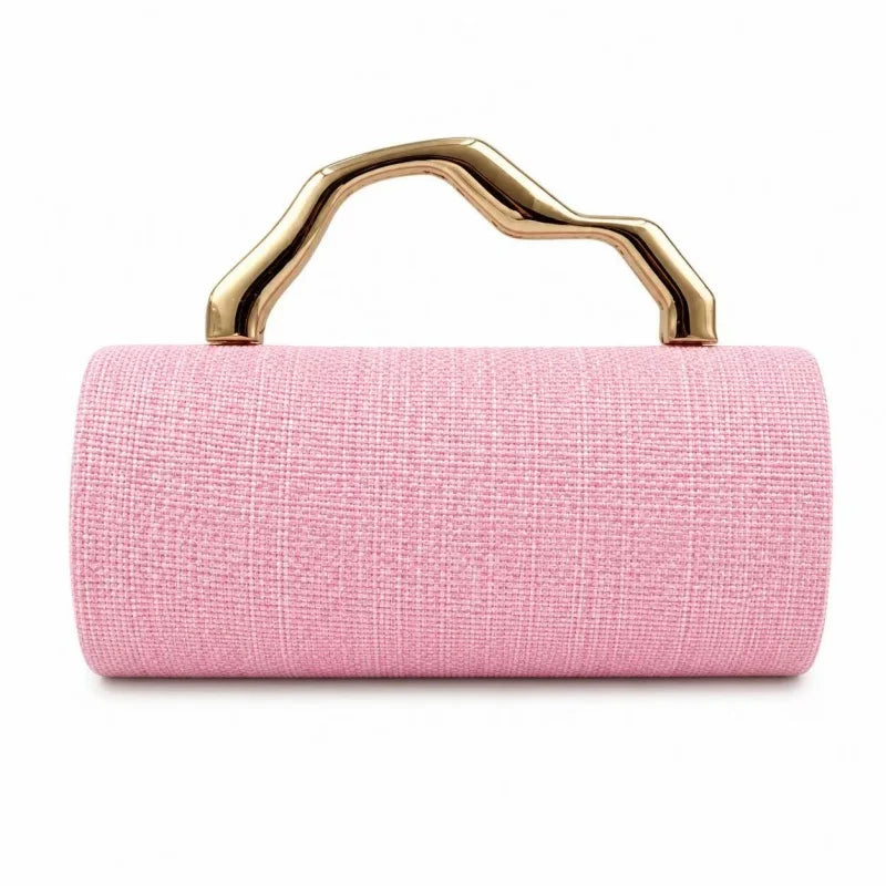 Farrah Straw Barrel Evening Clutch