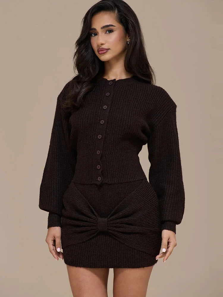 Meredith Knit Sweater & Mini Skirt Set