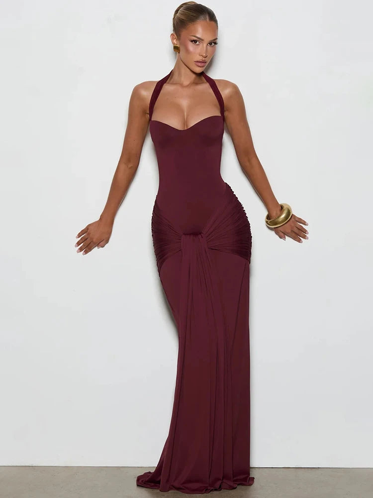 Pemberton Halter Backless Maxi Dress