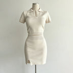 Karsyn Polo Knit Top & Skirt Co-ord