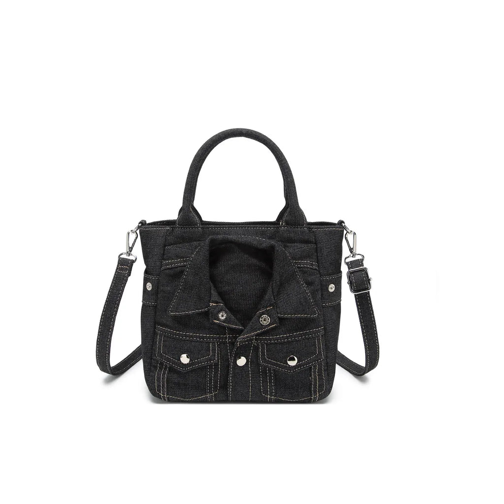 Laurel Denim Coat-Shaped Crossbody Bag