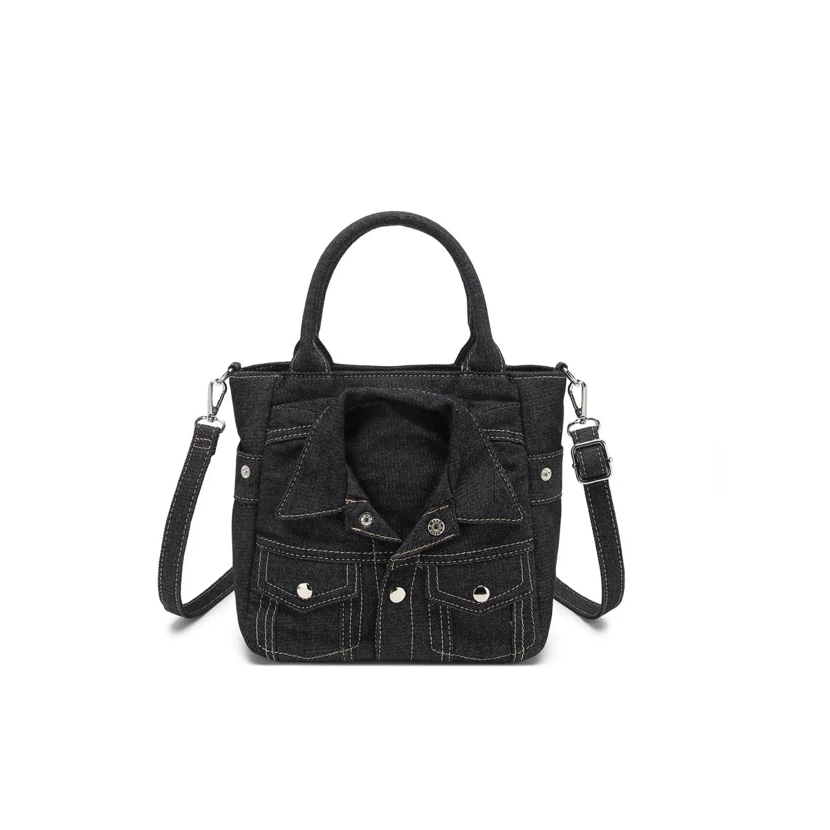 Laurel Denim Coat-Shaped Crossbody Bag