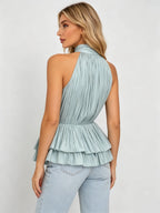 Beatrice Halter Ruffle Tank
