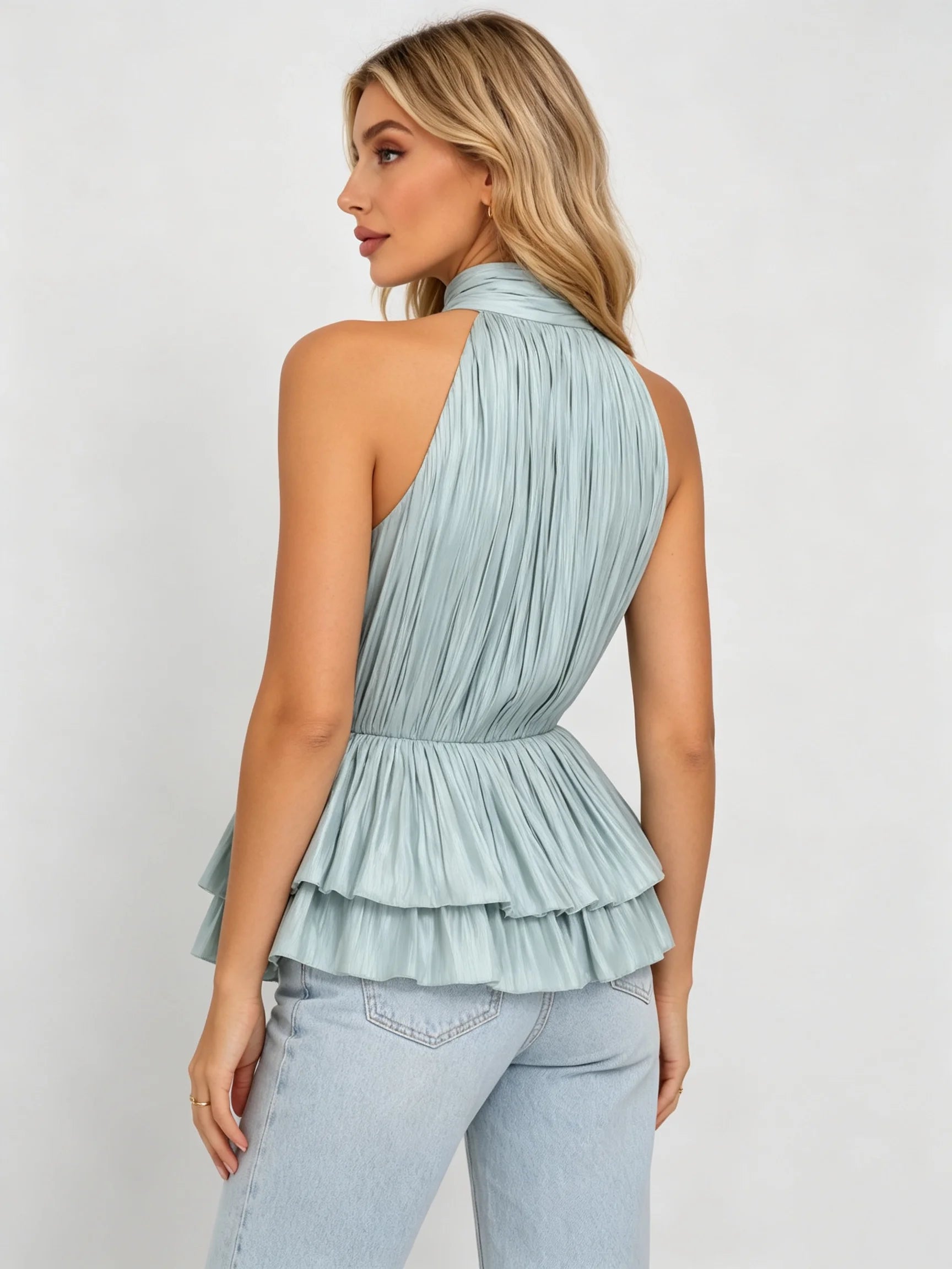 Beatrice Halter Ruffle Tank