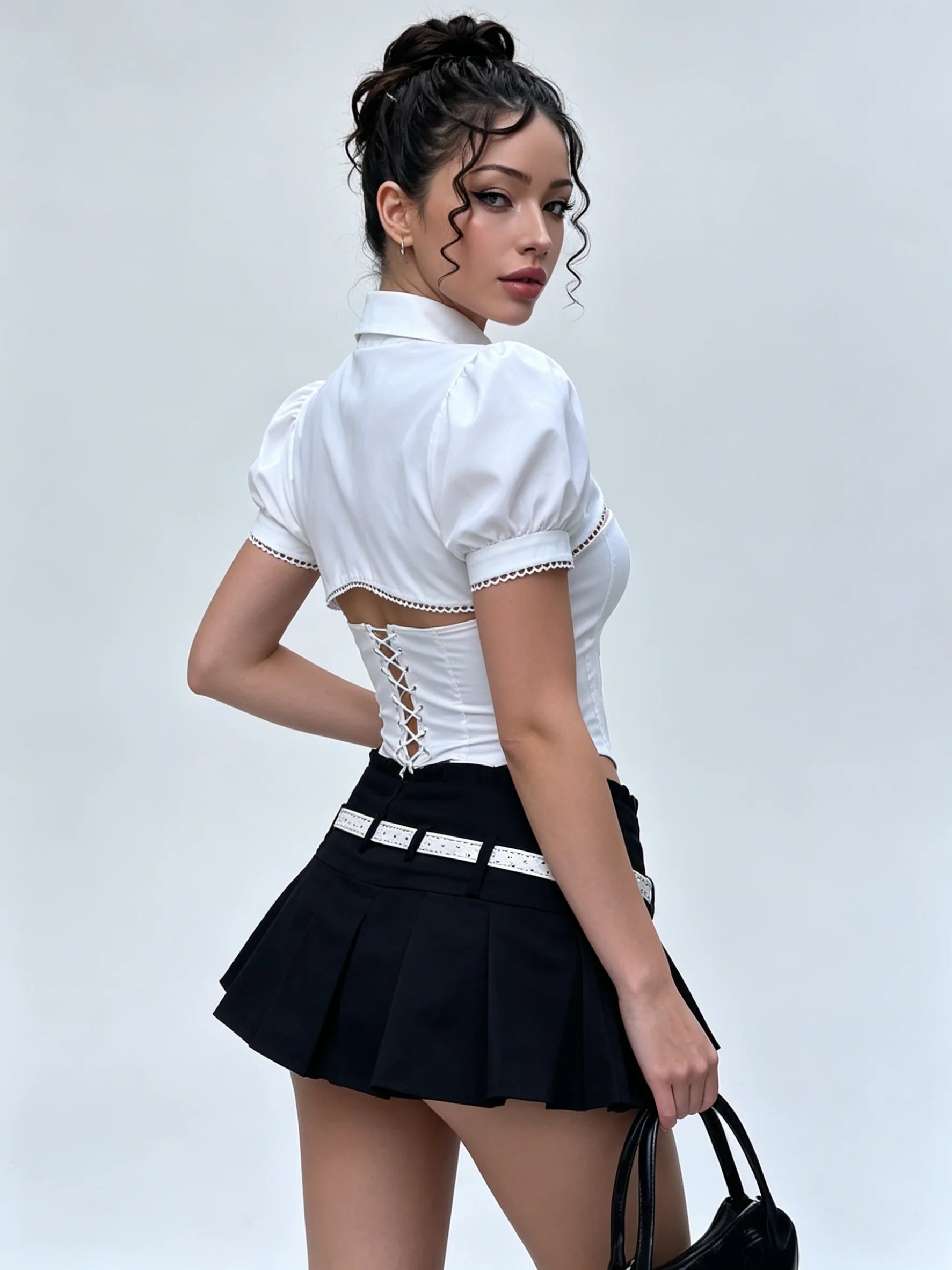 Elowen Peter Pan Collar Corset Top