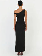 Olympia Asymmetric One-Shoulder Backless Maxi Dress