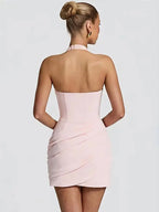 Lyric Halter Deep-V Mini Dress