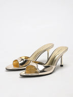 Dauphine Metallic Strap Heeled Sandal