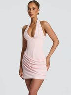 Lyric Halter Deep-V Mini Dress