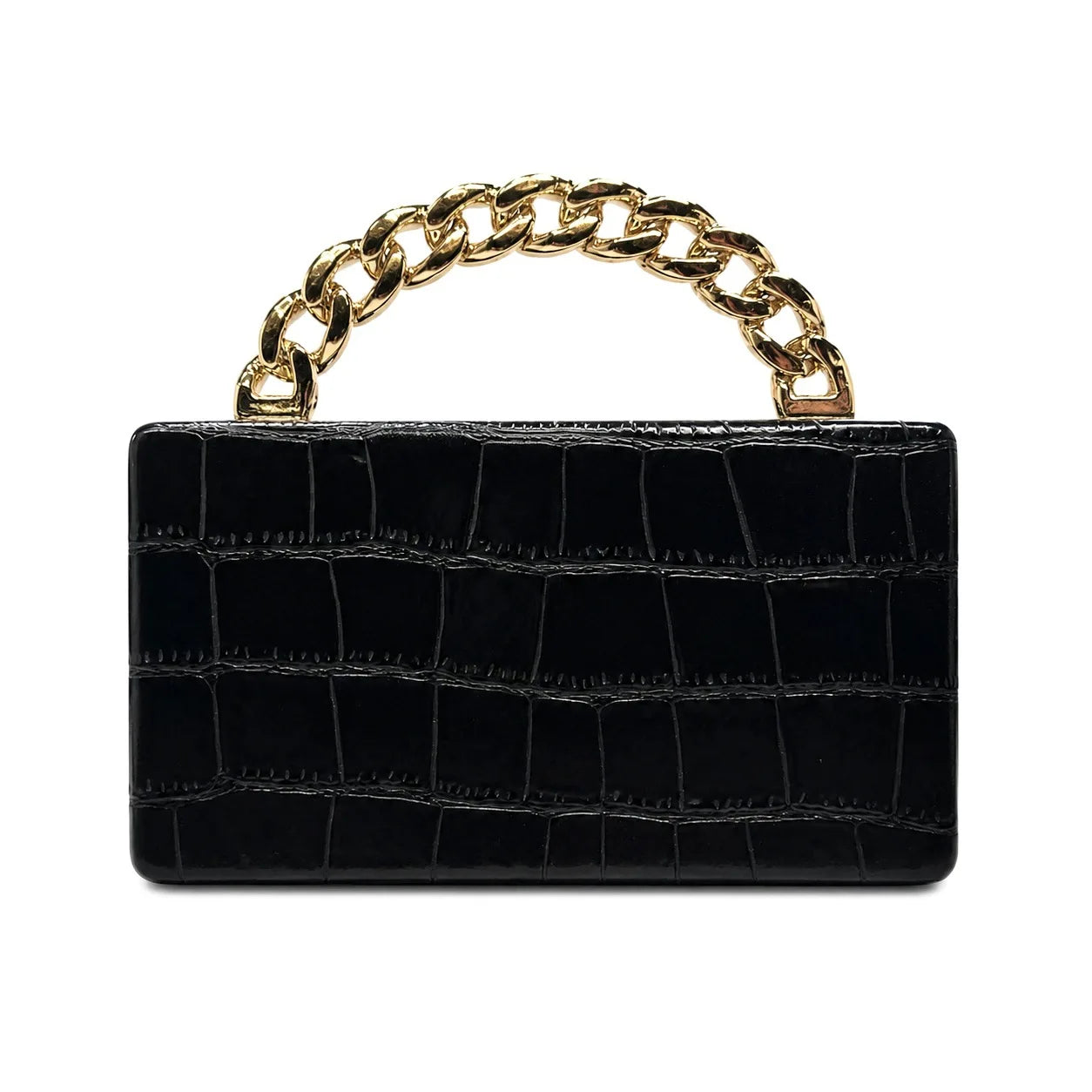 Emberly Crocodile-Embossed Clutch