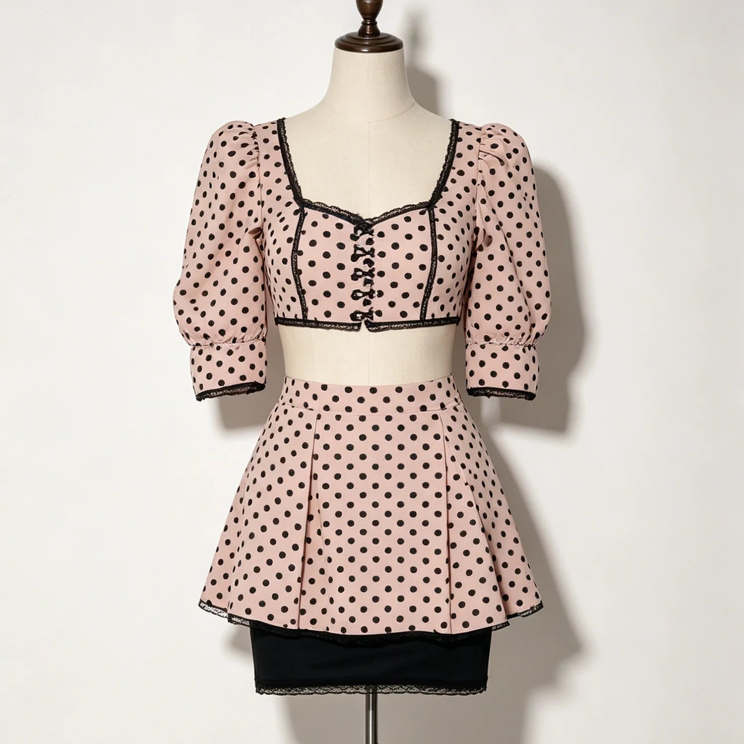 Kalliope Polka Dot Crop Top & Mini Skirt Set