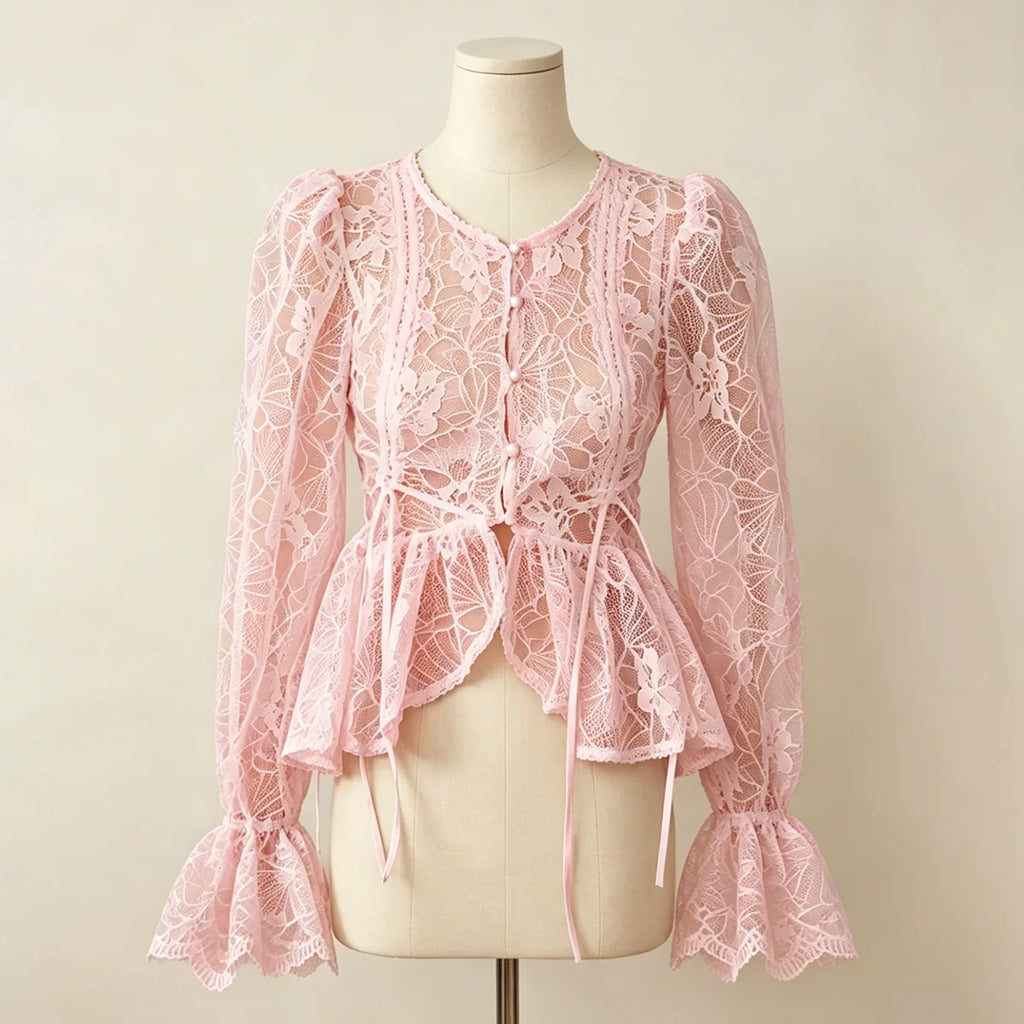 Celestine Sheer Peplum Blouse