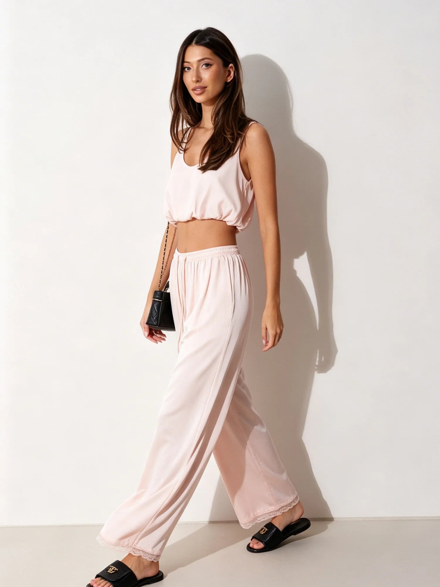 Juliet Satin Vest & Wide-Leg Pants Suit
