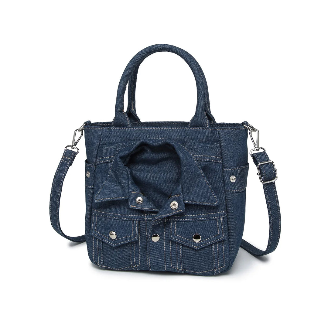 Laurel Denim Coat-Shaped Crossbody Bag