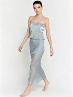 Ivy Satin Tube Top & Midi Skirt Set