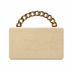 Emberly Crocodile-Embossed Clutch