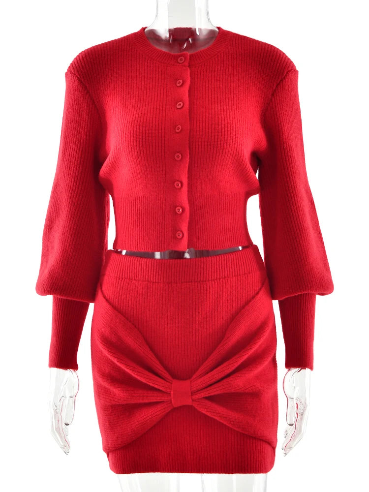 Meredith Knit Sweater & Mini Skirt Set