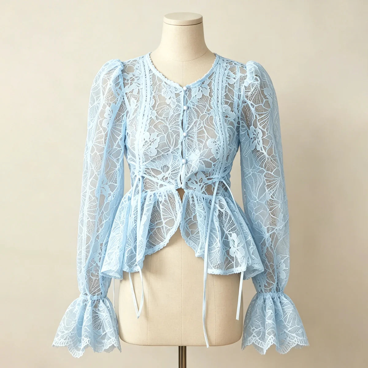 Celestine Sheer Peplum Blouse
