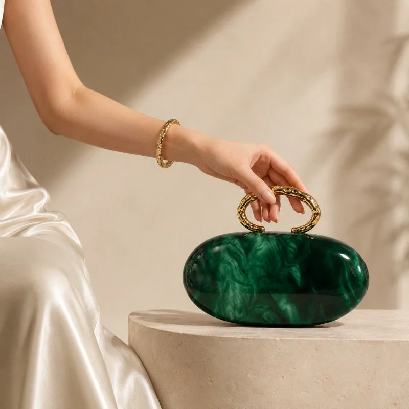 Leighton Oval Acrylic Evening Purse