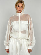 Ansley Sheer Zip-Up Jacket
