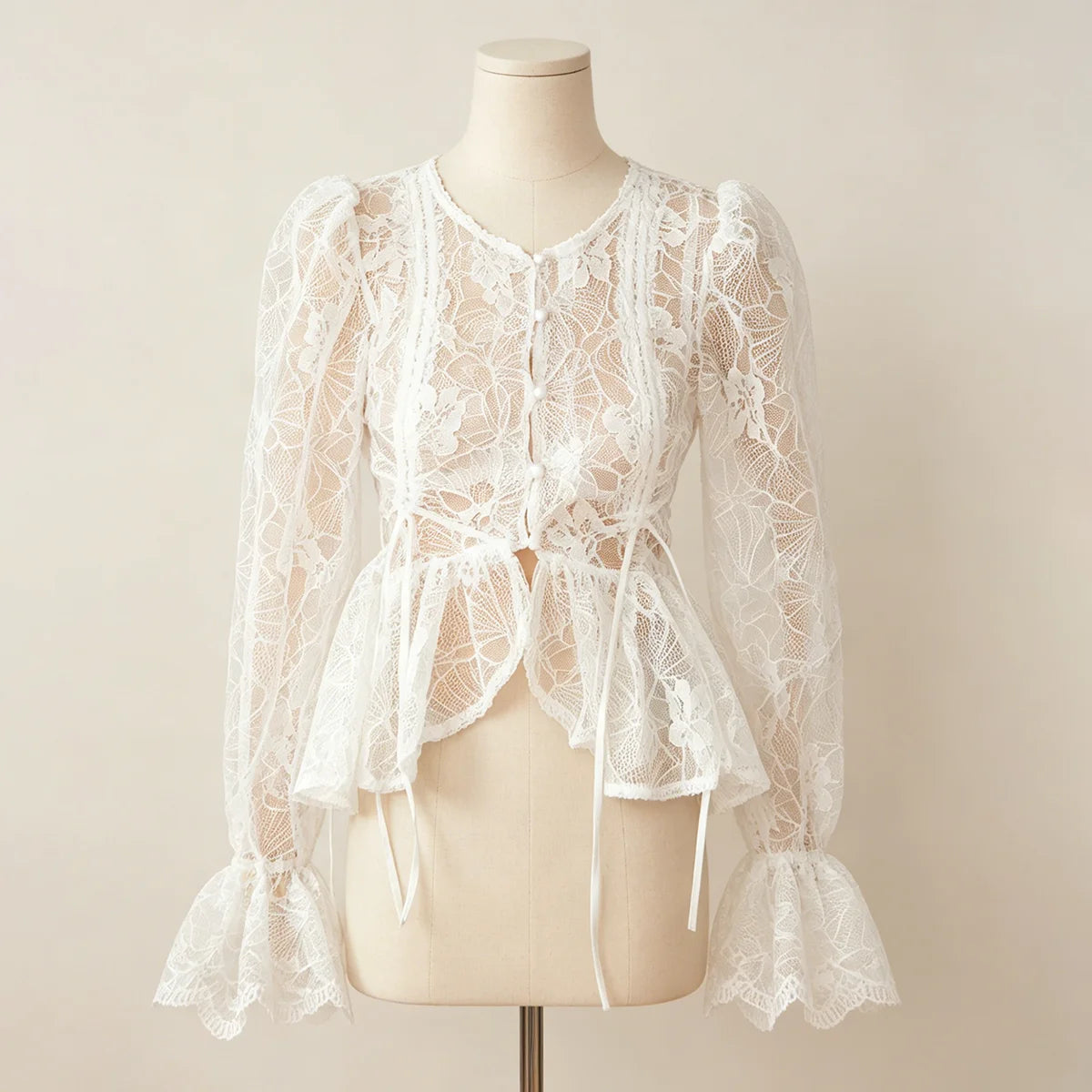 Celestine Sheer Peplum Blouse