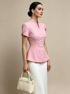 Capucine Polka Dot Peplum Blouse