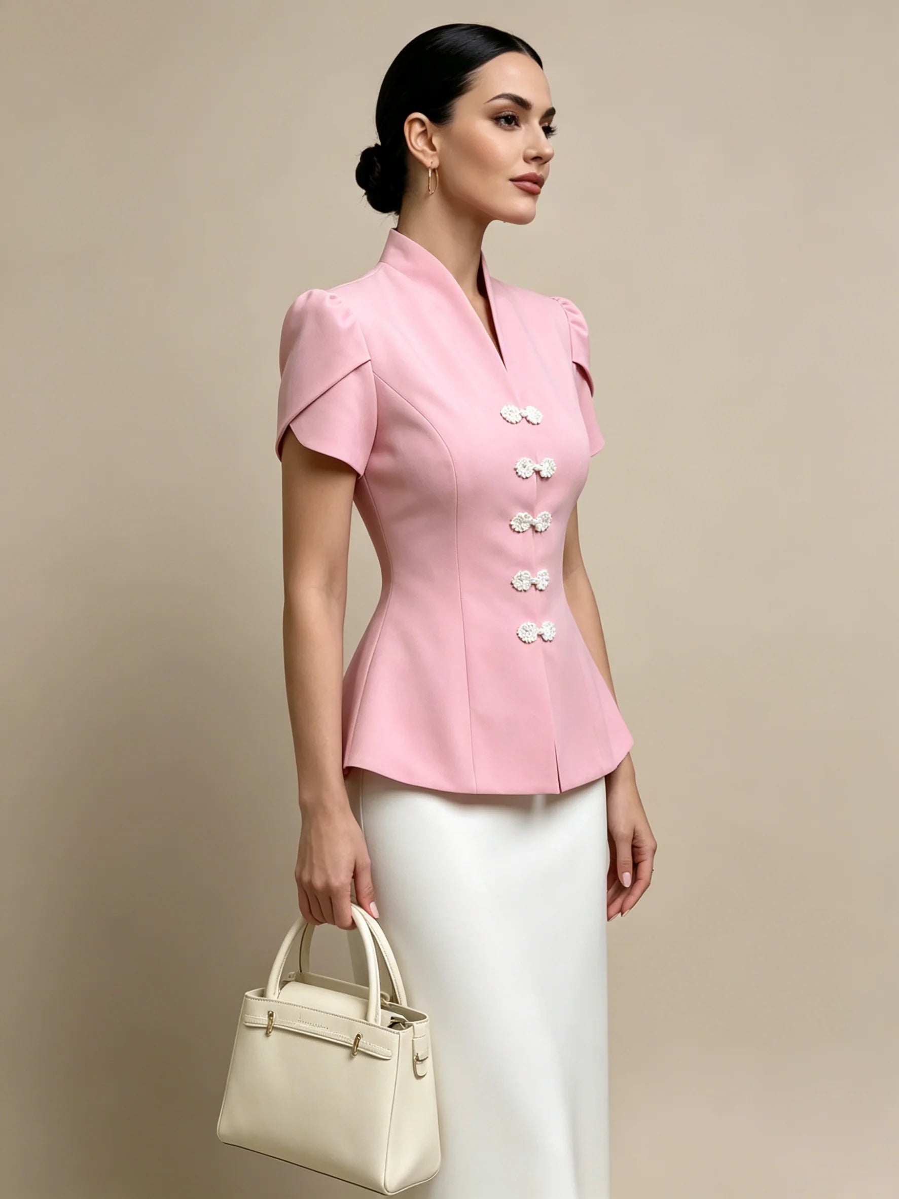 Capucine Polka Dot Peplum Blouse