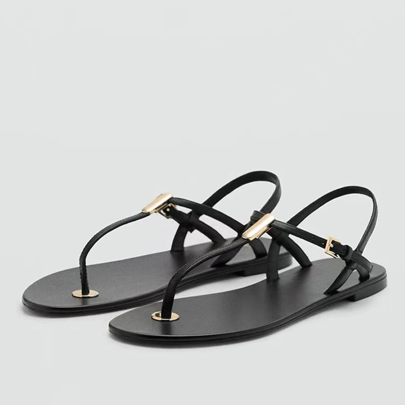 Bianca Cross-Strap Flat Sandal