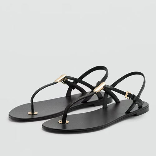Bianca Cross-Strap Flat Sandal
