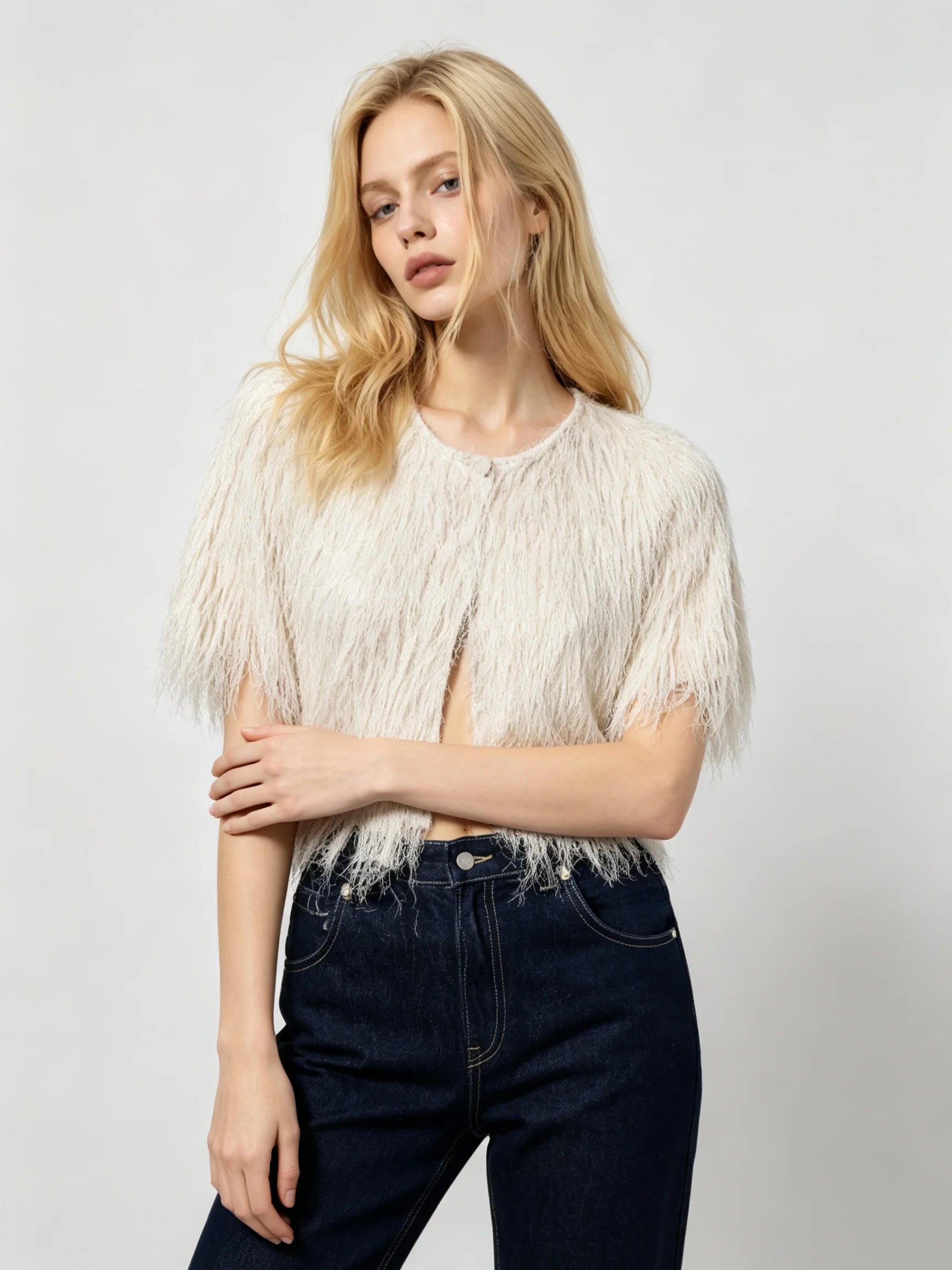 Aveline Fringed Open Cardigan
