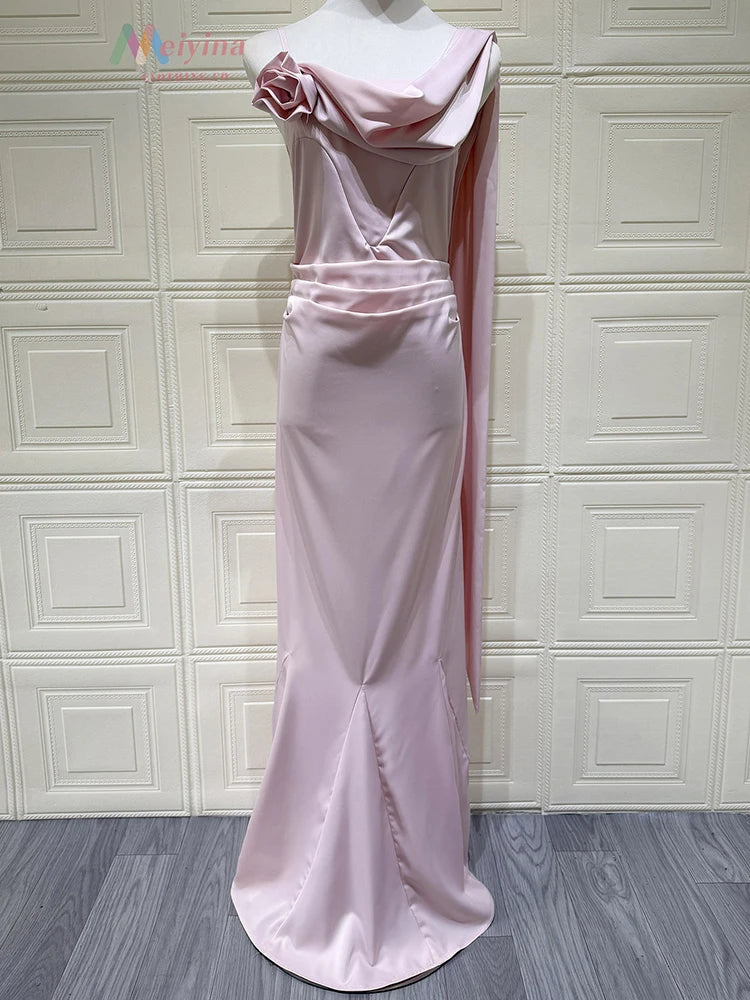 Lucille Satin Backless Mermaid Maxi Dress