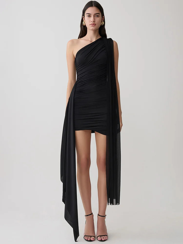 Pandora One-Shoulder Backless Mini Dress